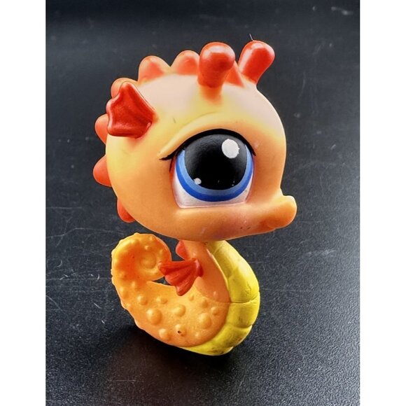 Littlest Pet Shop Orange Seahorse 315 LPS Authentic Blue Eyes Target Exclusive - Picture 1 of 10
